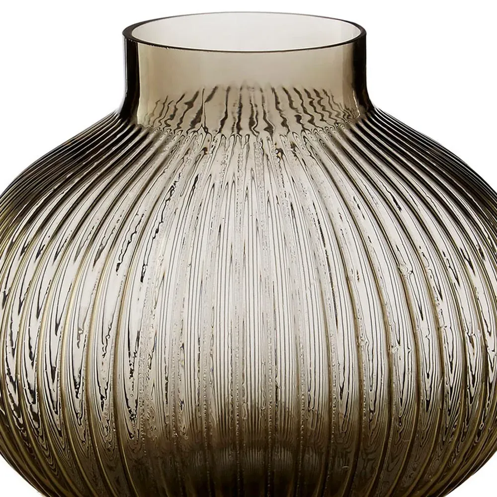 Nullah Spherical Glass Vase - Brown