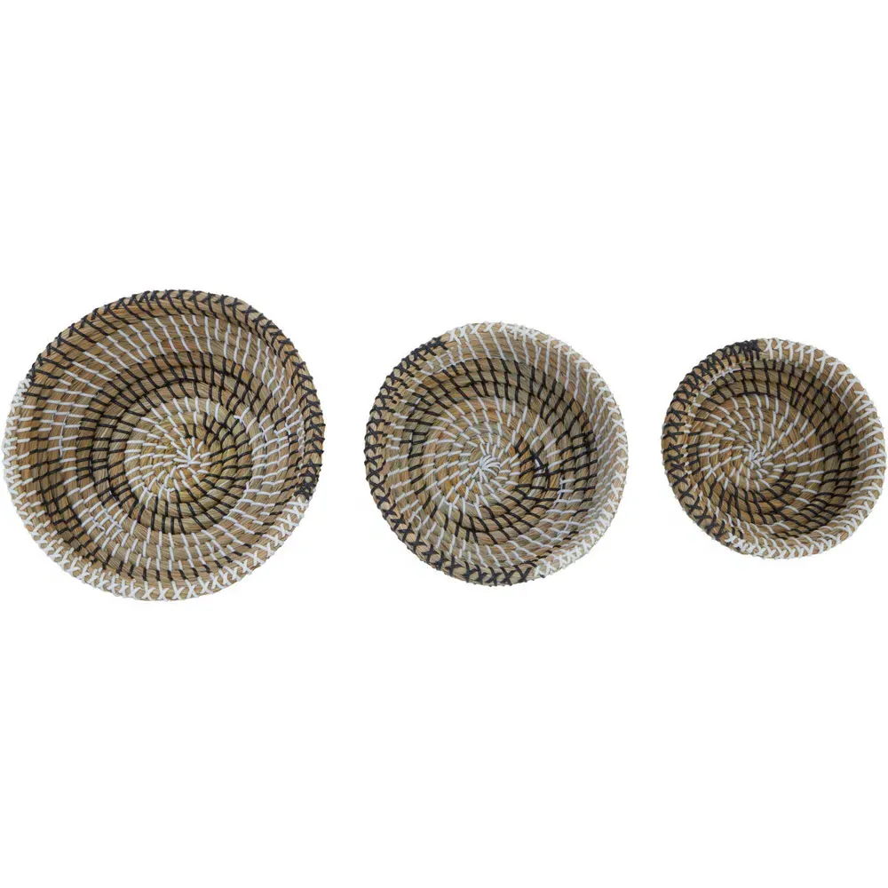 Oval Straw Basket 3 Pack - White, Straw