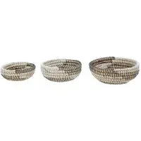Oval Straw Basket 3 Pack - White, Straw