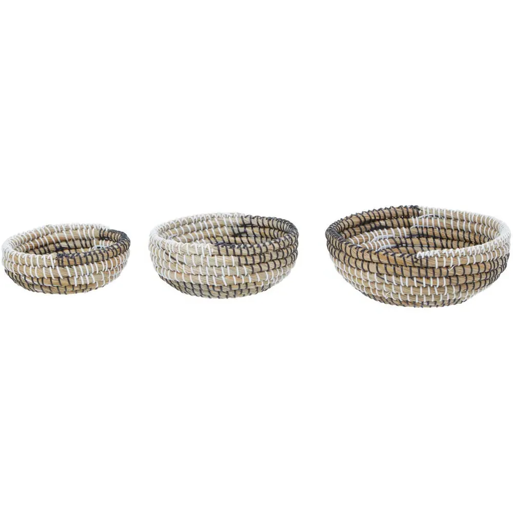 Oval Straw Basket 3 Pack - White, Straw image