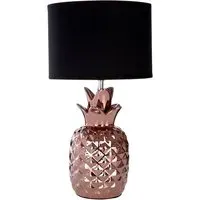 Pineapple Copper Ceramic Table Lamp - Gold