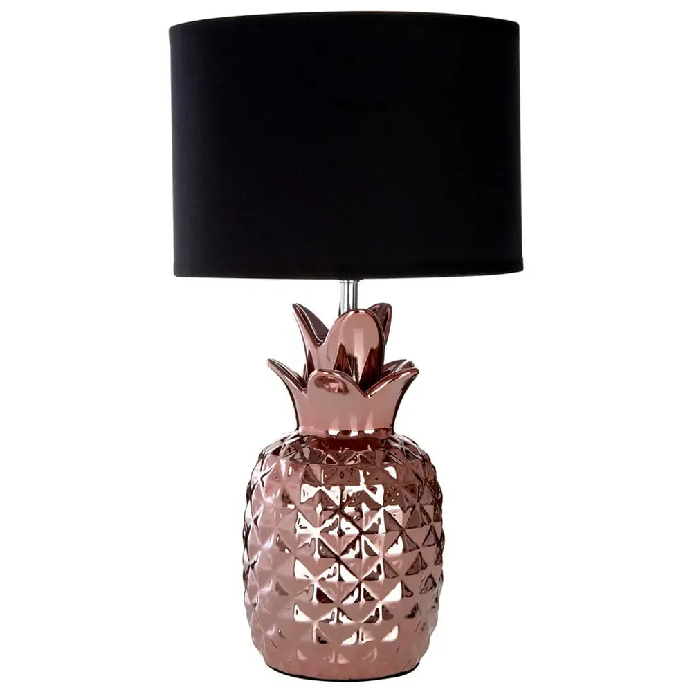Pineapple Copper Ceramic Table Lamp - Gold