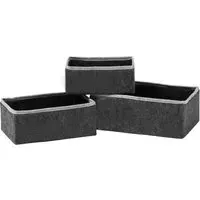 Rectangular Storage Boxes 3 Pack - Grey