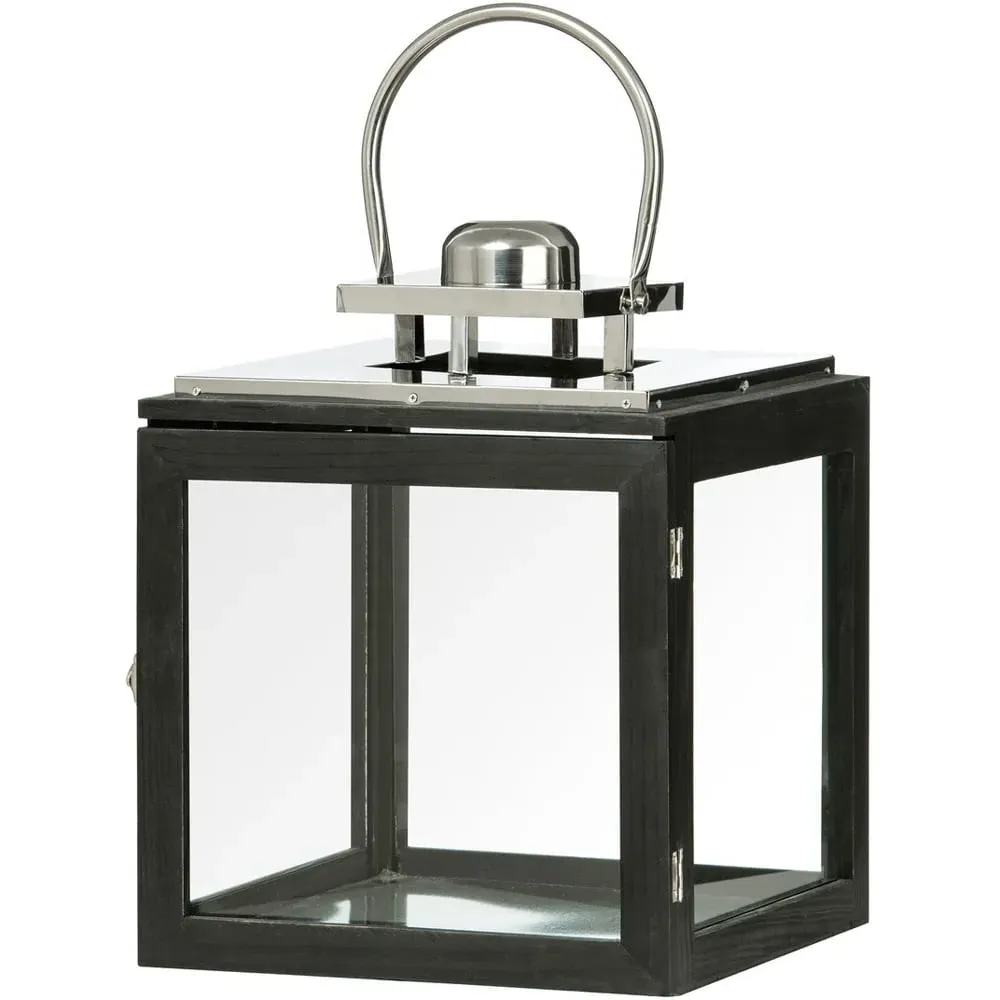 Regents Park Small Stainless Steel Lantern - Black image