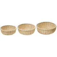 Round Bamboo Basket 3 Pack - Brown