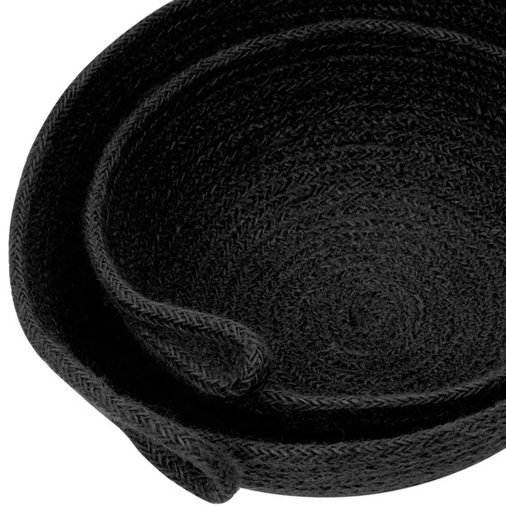 Round Jute Basket 2 Pack - Black