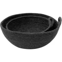 Round Jute Basket 2 Pack - Black