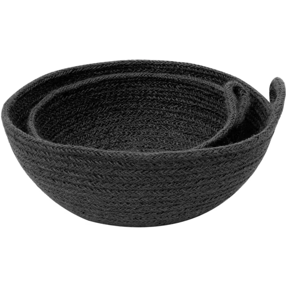 Round Jute Basket 2 Pack - Black image