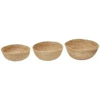 Round Jute Basket 3 Pack - Brown