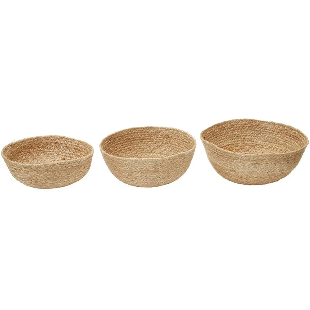 Round Jute Basket 3 Pack - Brown