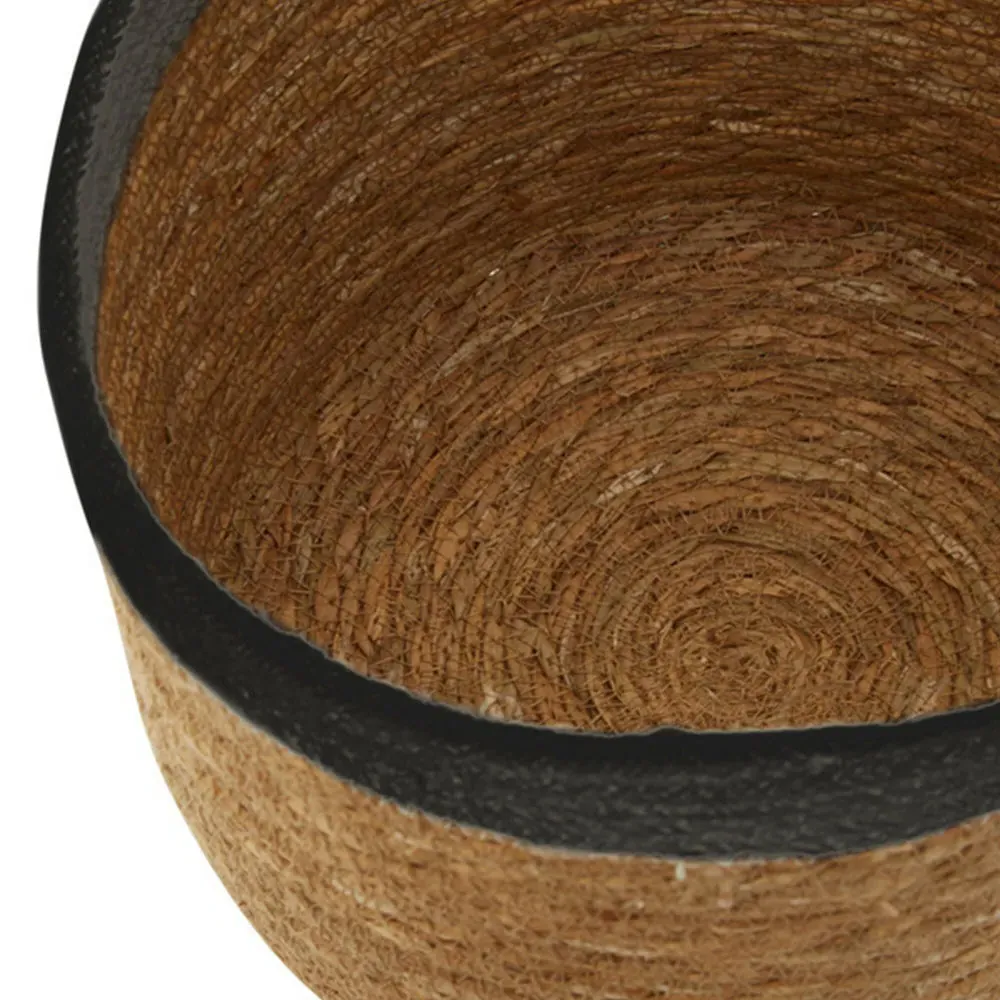 Round Seagrass Basket 3 Pack - Natural, Black