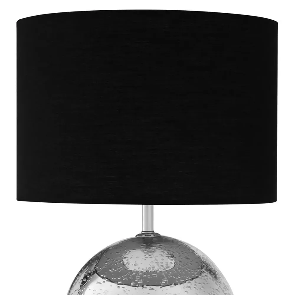 Round Table Lamp - Black, Chrome