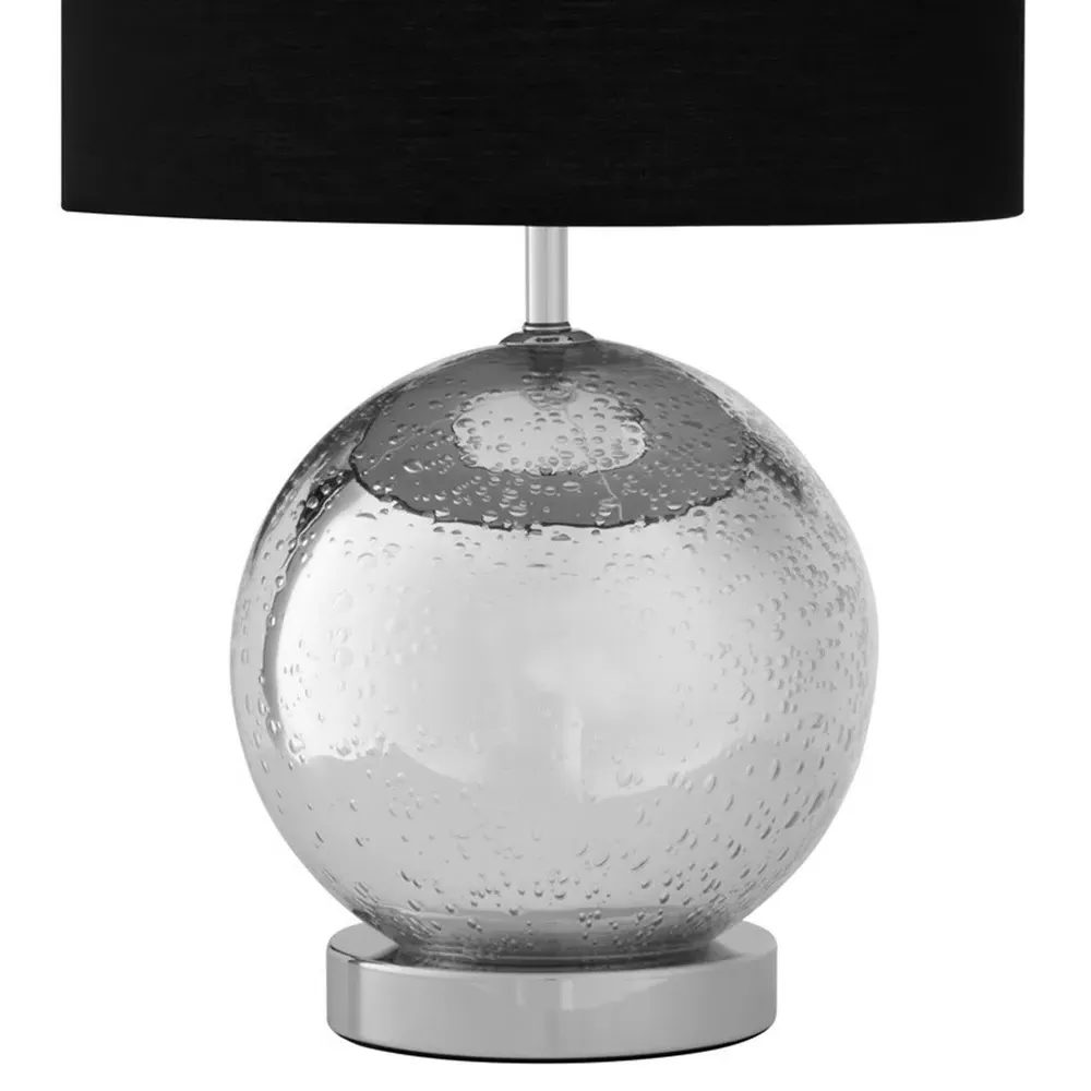 Round Table Lamp - Black, Chrome
