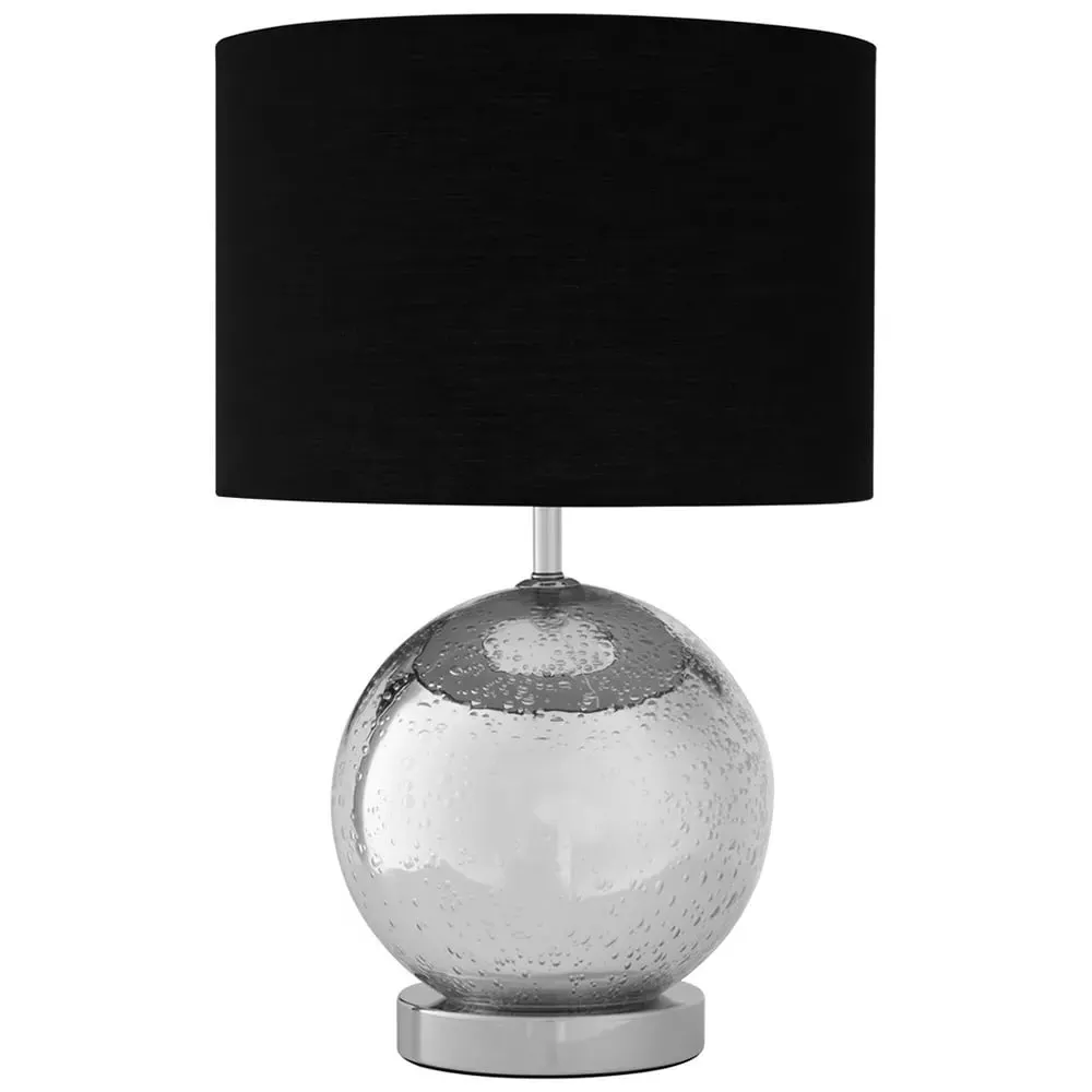 Round Table Lamp - Black, Chrome image