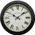 Round Wall Clock with Roman Numerals - Black, 36cm