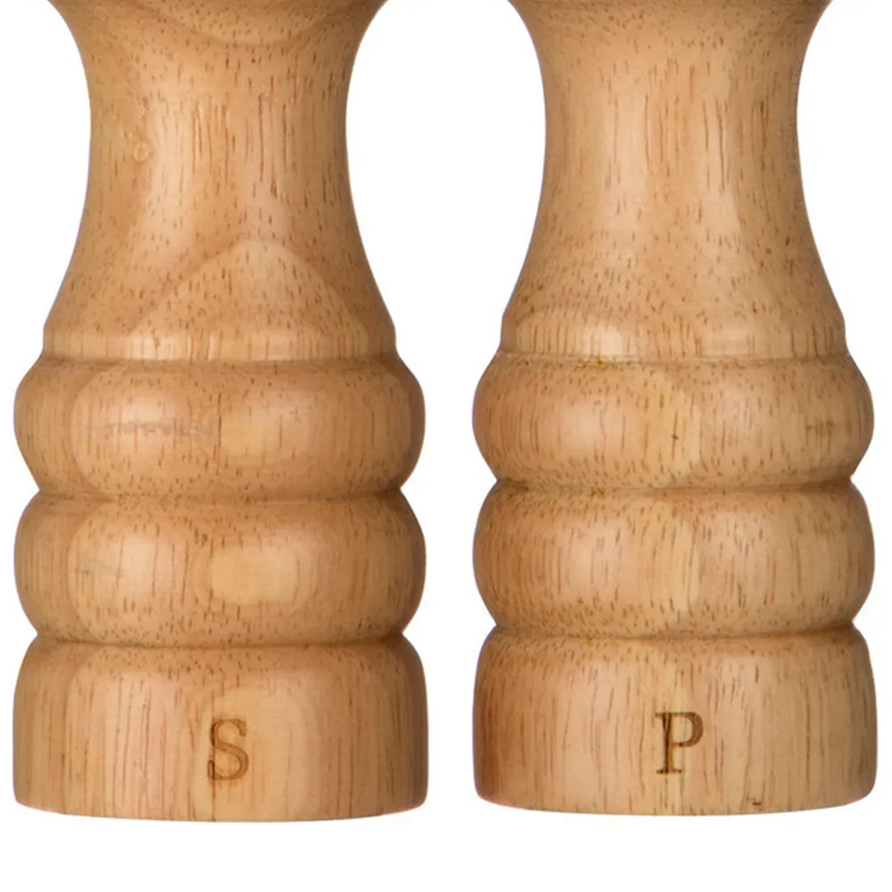 Rubberwood Salt and Pepper Mill Set 17cm