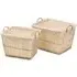 Rustic Storage Baskets Set of 2 - White, Rattan