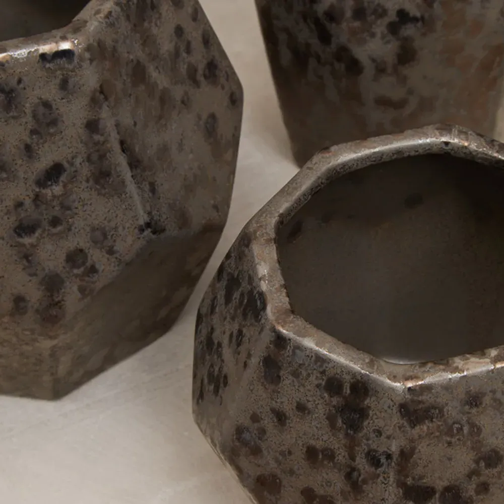 Salvo Small Ceramic Planter - Brown