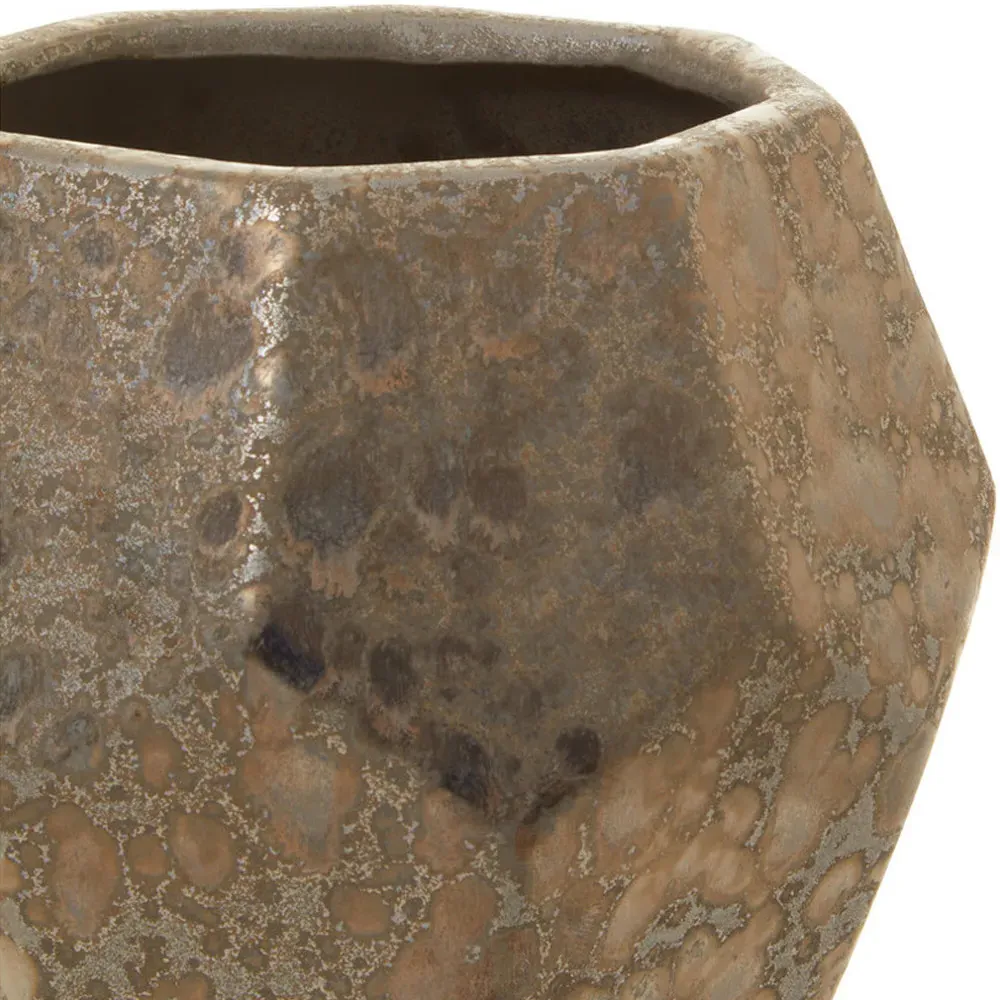 Salvo Small Ceramic Planter - Brown