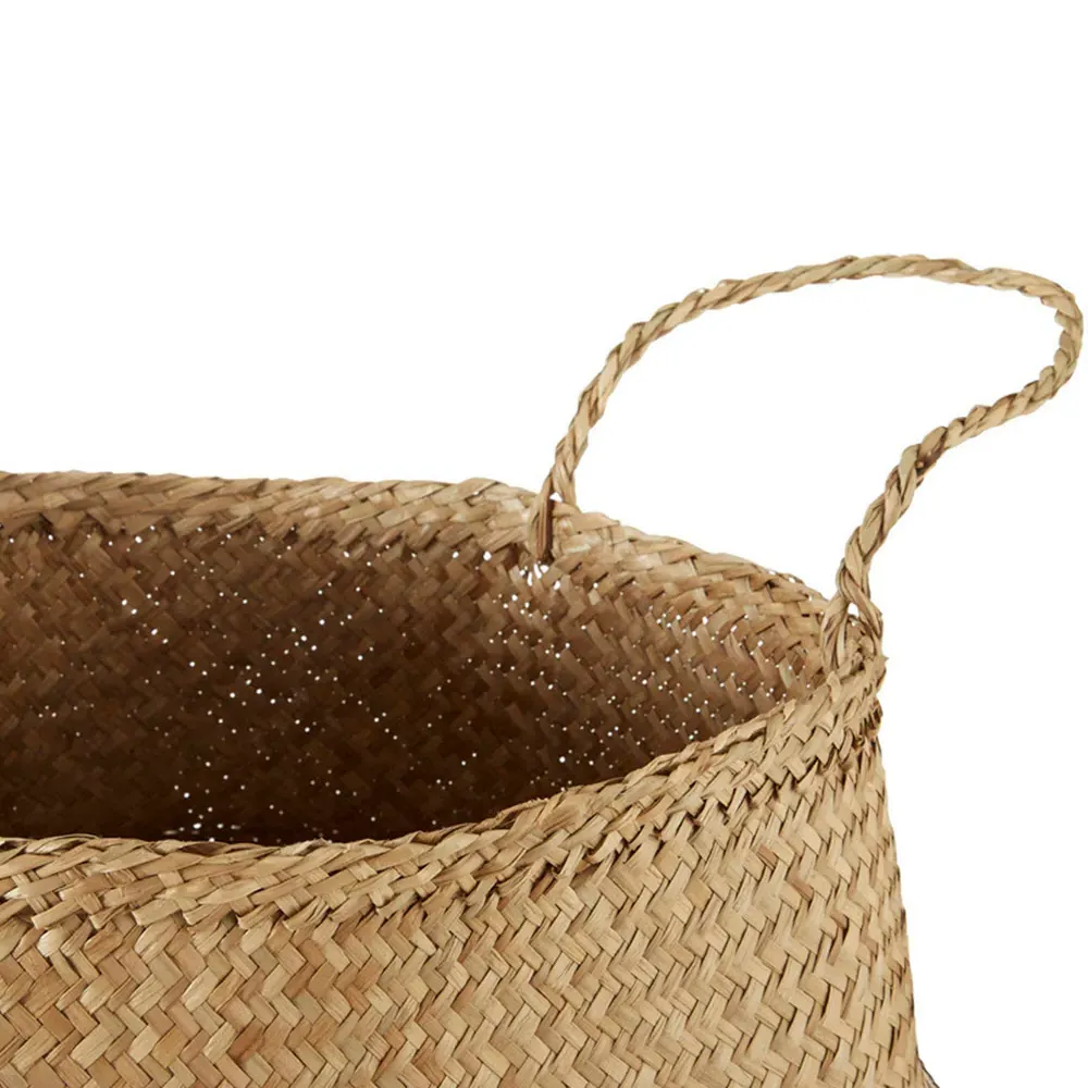 Small Seagrass Basket with Sequin Base - Black, Seagrass