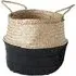 Small Seagrass Basket with Sequin Base - Black, Seagrass