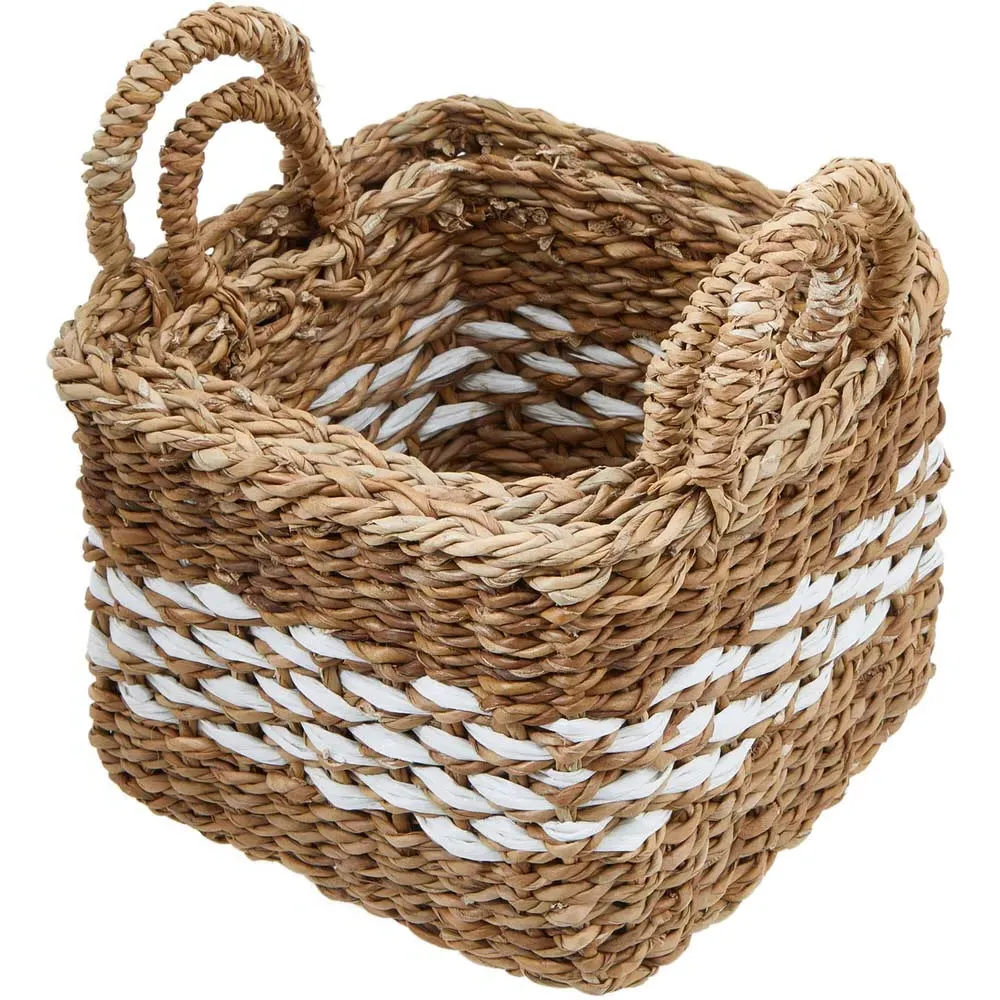 Square Seagrass Basket 2 Pack with Handles - Natural, Brown