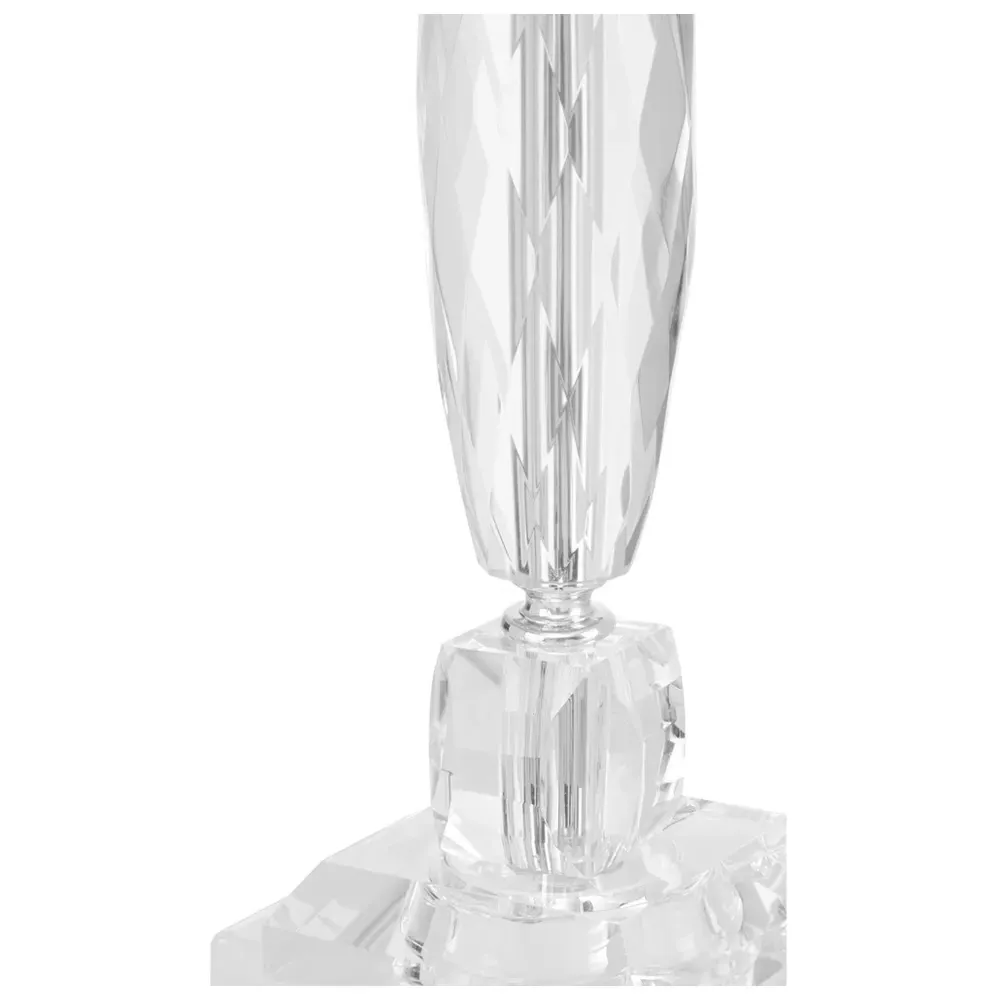 Stepped Base Table Lamp - Silver, Crystal