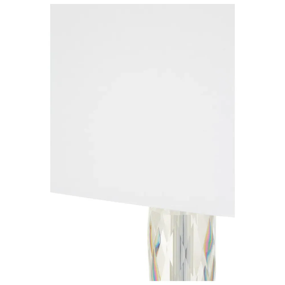 Stepped Base Table Lamp - Silver, Crystal