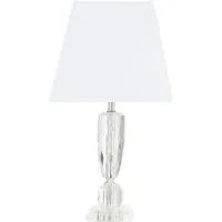 Stepped Base Table Lamp - Silver, Crystal