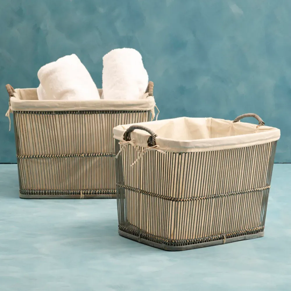 Storage Baskets 2 Pack - Grey, Rattan