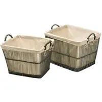 Storage Baskets 2 Pack - Grey, Rattan