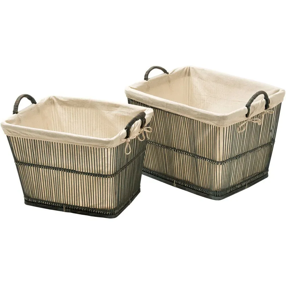 Storage Baskets 2 Pack - Grey, Rattan image