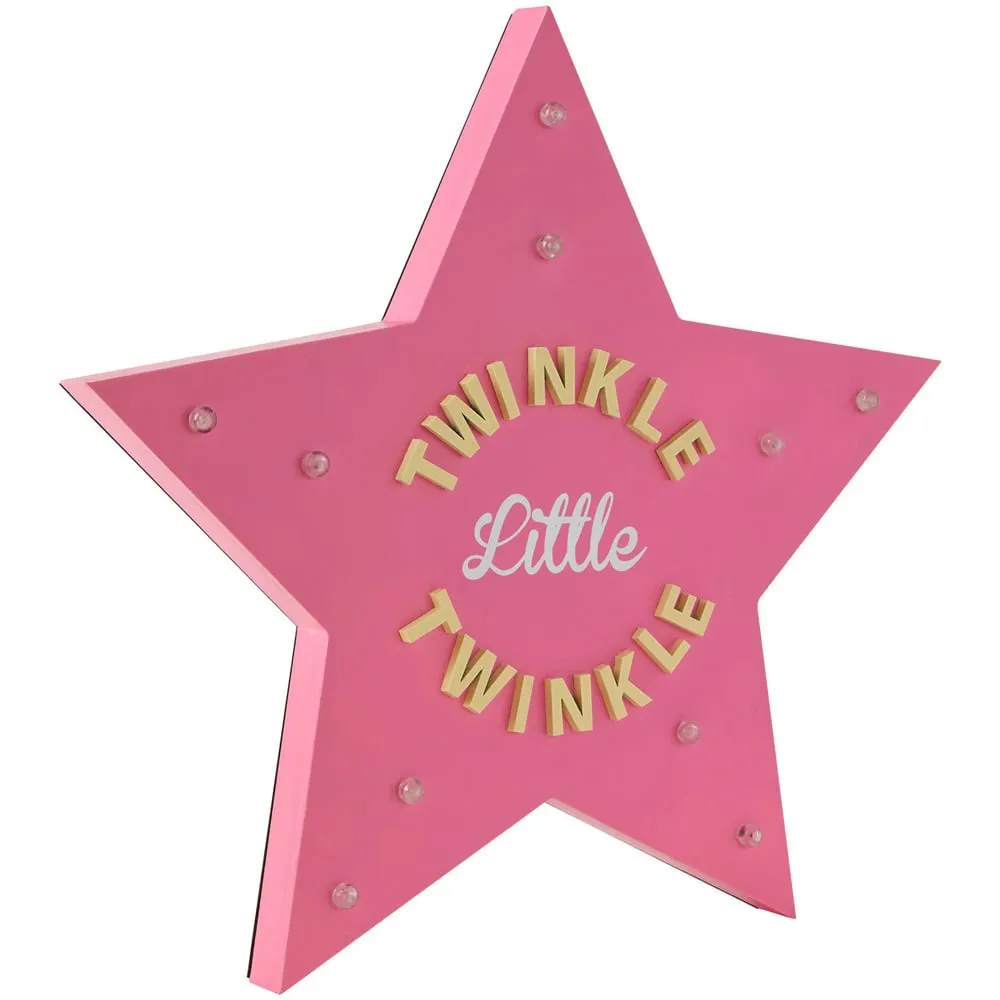 Twinkle Twinkle LED Light Star - Pink, Polystyrene