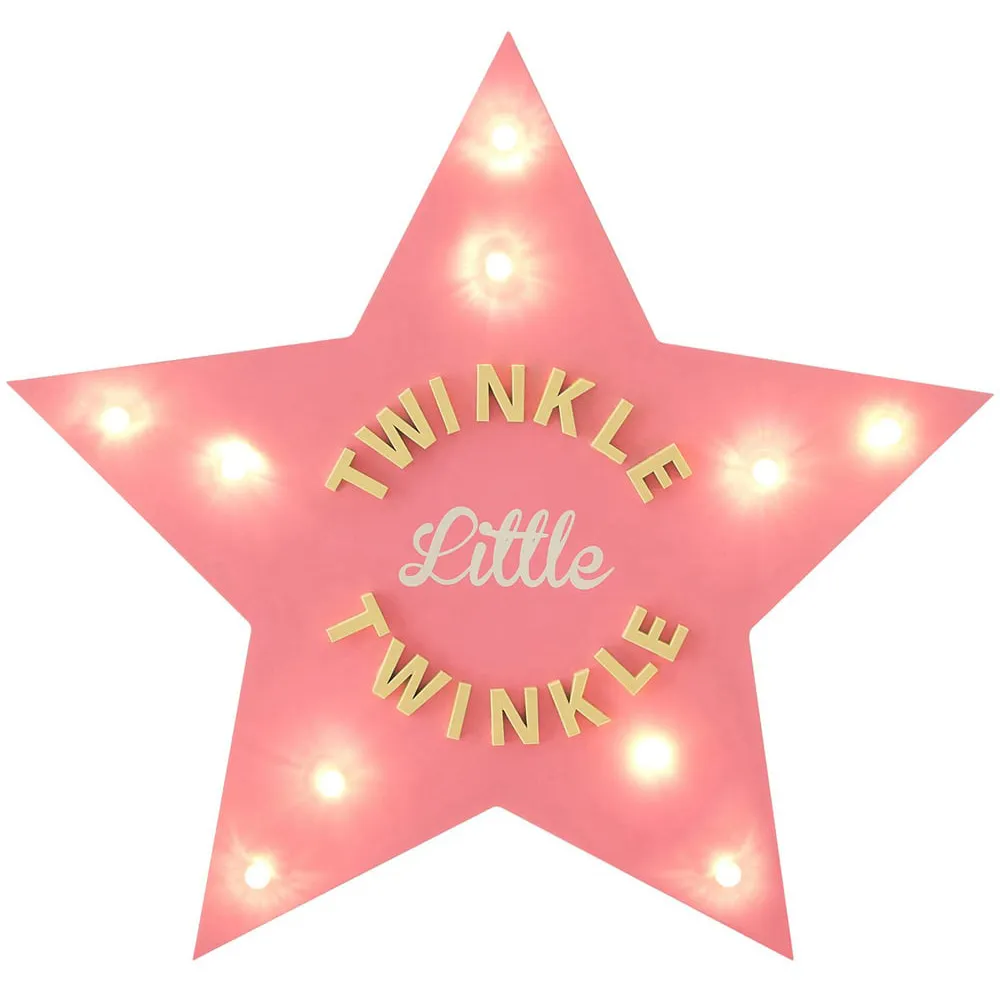 Twinkle Twinkle LED Light Star - Pink, Polystyrene