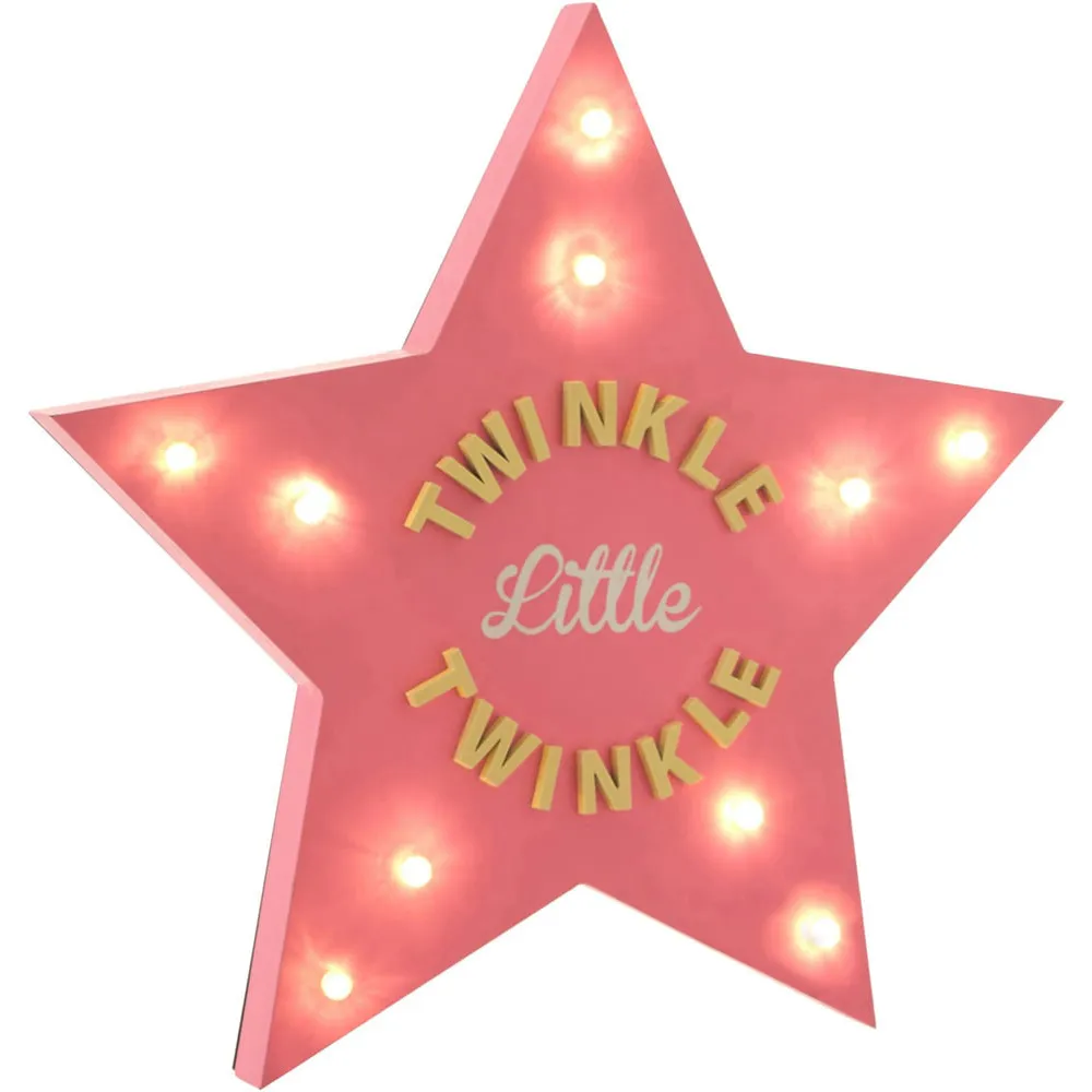 Twinkle Twinkle LED Light Star - Pink, Polystyrene