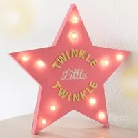 Twinkle Twinkle LED Light Star - Pink, Polystyrene