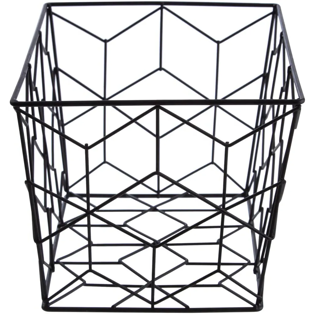 Vertex Contour Storage Basket - Black, Metal Wire