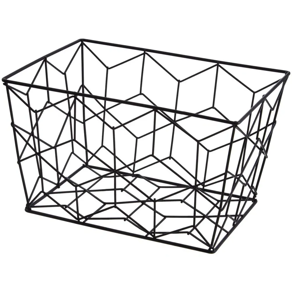 Vertex Contour Storage Basket - Black, Metal Wire
