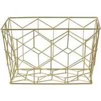 Vertex Contour Storage Basket - Gold, Metal Wire