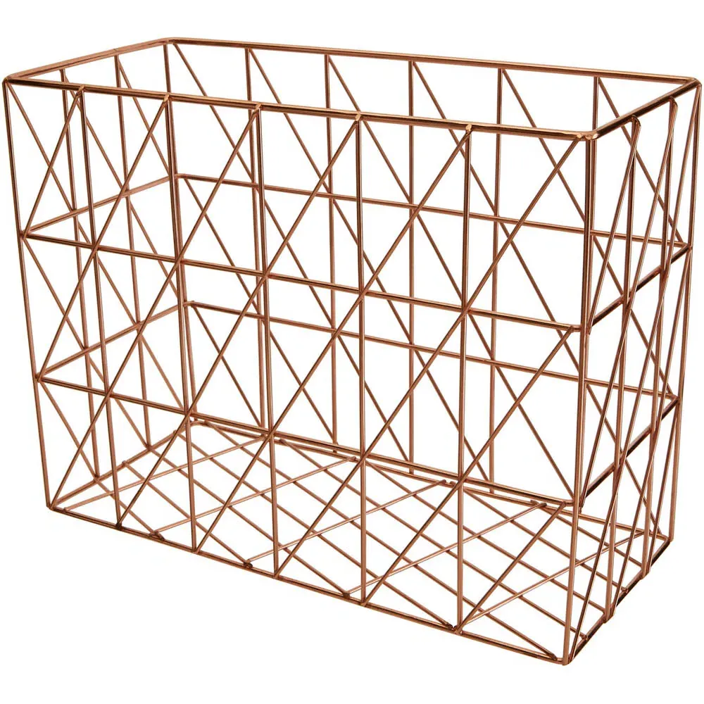 Vertex Rectangular Wire Basket - Brown, Copper