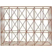 Vertex Rectangular Wire Basket - Brown, Copper