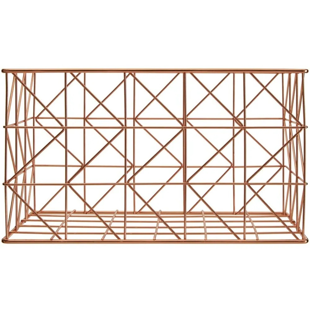 Vertex Rectangular Wire Basket - Brown, Copper image