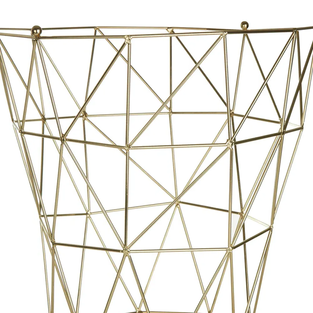 Vertex Tall Storage Basket - Gold, Iron Wire