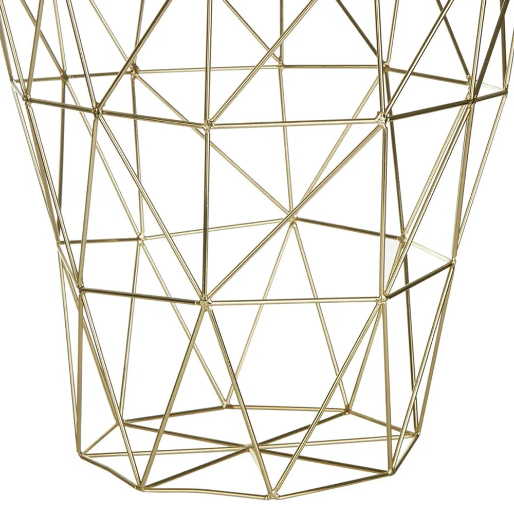 Vertex Tall Storage Basket - Gold, Iron Wire