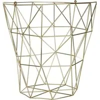 Vertex Tall Storage Basket - Gold, Iron Wire