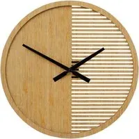 Vitus Large Round Wall Clock - Brown, Wood