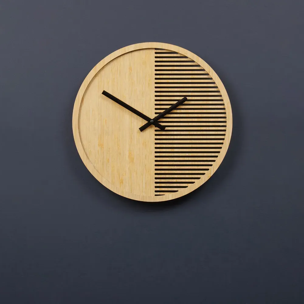 Vitus Round Wall Clock - Brown, Wood