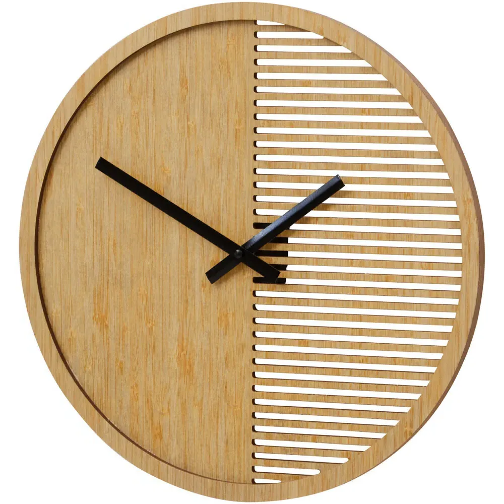Vitus Round Wall Clock - Brown, Wood