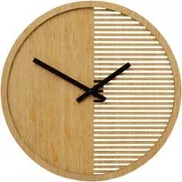 Vitus Round Wall Clock - Brown, Wood