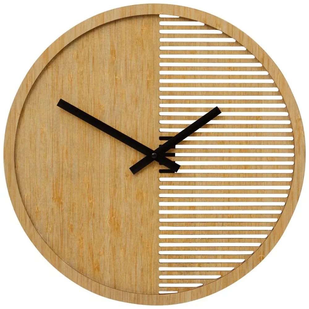 Vitus Round Wall Clock - Brown, Wood image